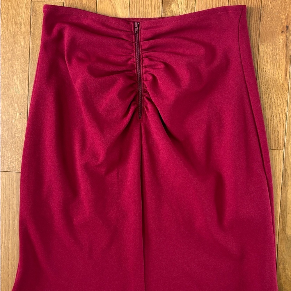 My Michelle Deep Red Maxi Skirt High Slit Size 9 - Picture 4 of 7